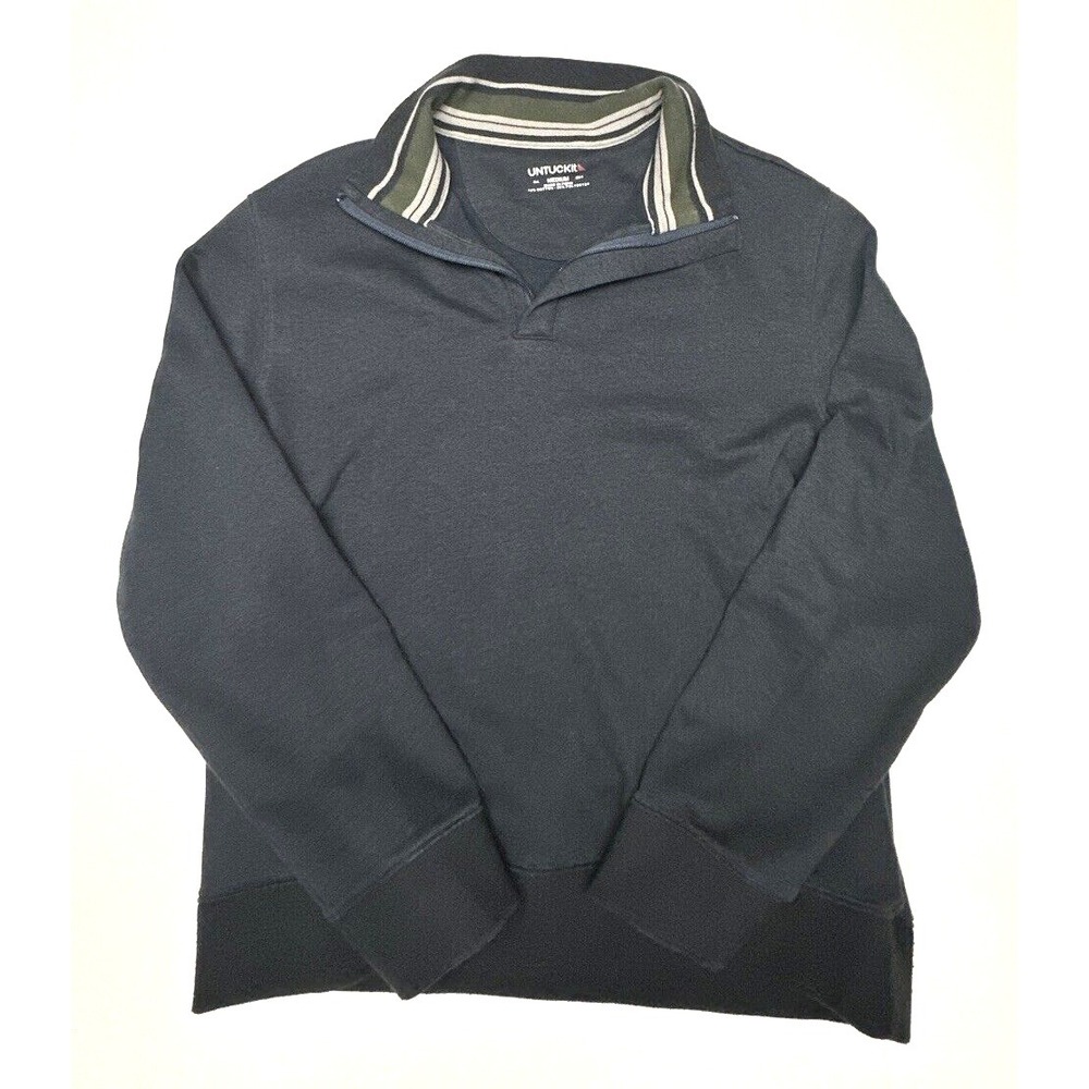 UNTUCKit 1/4 Zip Long Sleeve Pullover Men's Size‎ Medium Navy